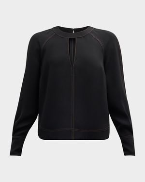 Tena Long-Sleeve Cut-Out Top