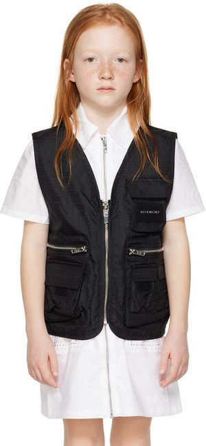 Givenchy Kids Black V-Neck Vest