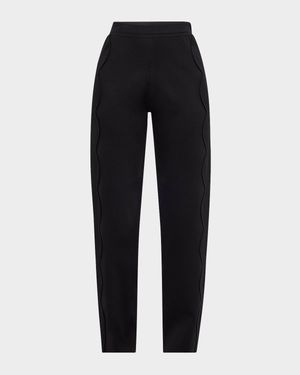 Asher Scalloped Straight-Leg Pants
