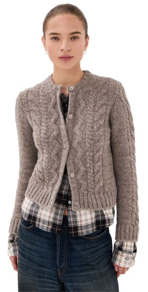 Acne Studios Yak Cotton Flannel Cardigan Beige Melange M