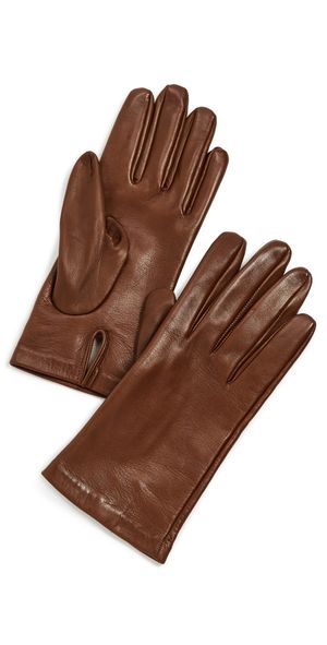 Carolina Amato Vent Palm Shorty Gloves Beige 7.5