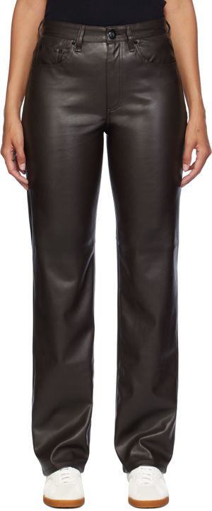 rag & bone Brown Harlow Faux-Leather Pants