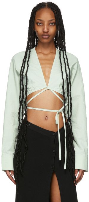 Christopher Esber Green Magyar Cropped Shirt