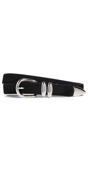 Anderson's Skinny Double Fastener Leather Belt Black 70