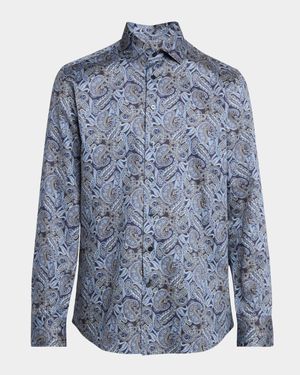 Men's Cotton Paisley Sport Shirt