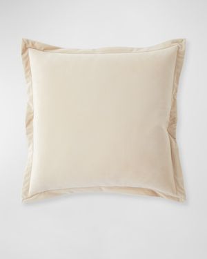 Thalia Velvet Feather/Down Pillow, Ivory