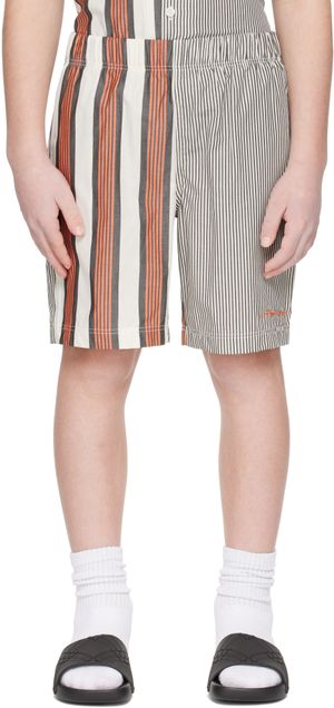 Burberry Enfant | Short noir et orange à rayures