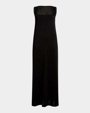 Ruslan Fringe Yoke Sleeveless Column Gown