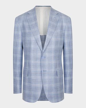 Men's Plaid Single-Breasted Sport Coat