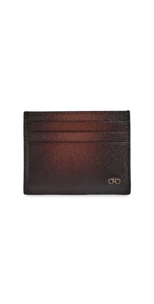 FERRAGAMO Micro Gancio Card Case New Cognac One Size