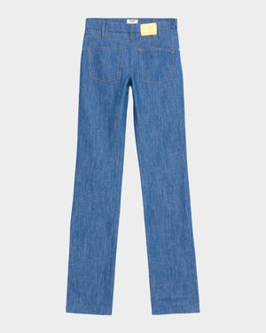 Reversed Bootcut-Leg Denim Trousers