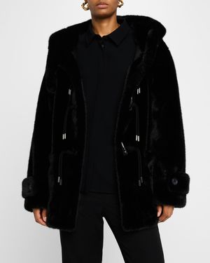 Rosie Hooded Faux Fur Coat