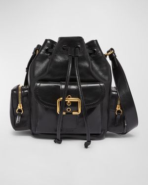 Camera Bucket Crossbody Bag in Shiny Calfskin