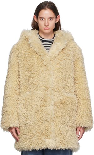 Stand Studio Manteau Elisa beige en peau retournée synthétique