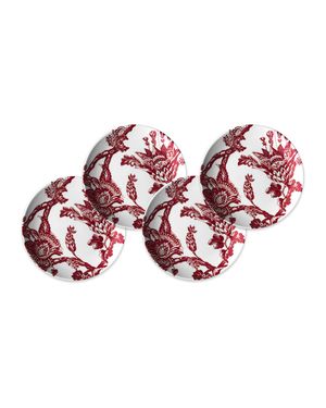 Arcadia Crimson Canapes Plates, Set of 4