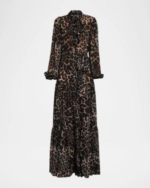 Baird Tiered Animal-Print Maxi Dress