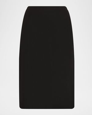 Pleated Godet Pencil Skirt