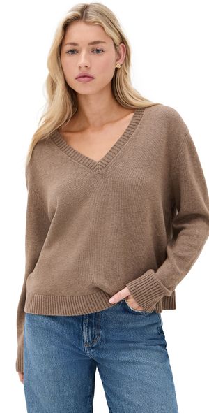 Jenni Kayne Simone V Neck Pullover Doe XXL