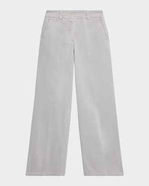 Garment-Dyed Wide-Leg Pants