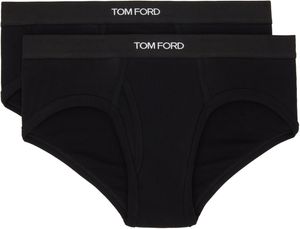 TOM FORD Two-Pack Black Cotton Briefs