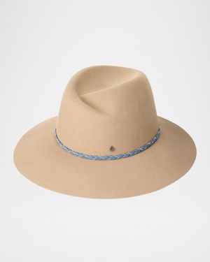 Virginie Braided Denim Wool Felt Fedora Hat