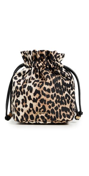 GANNI Printed Nylon Pouch Almond Milk One Size