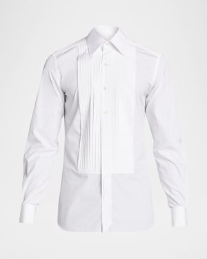 Men's Plisse Plastron Tuxedo Shirt