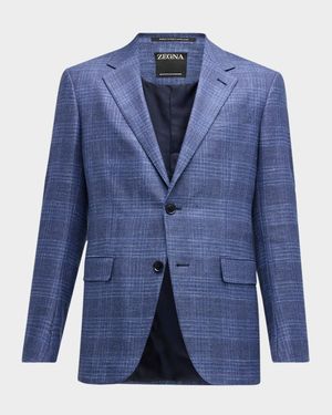 Men's Plaid Crossover Sport Coat