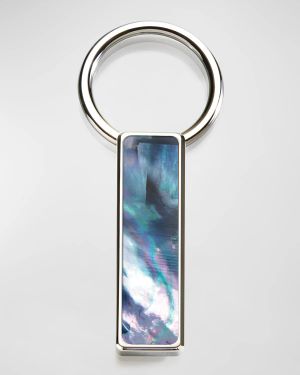 Men's Gray Mother-Of-Pearl Easy-Open Key Ring