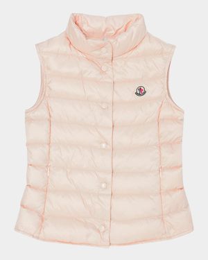 Girl's Liane Quilted Down Vest, Size 4-10