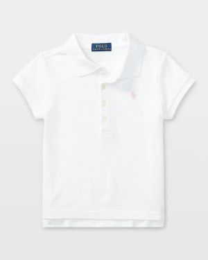 Girl's Logo Embroidered Short-Sleeve Polo Shirt, Size 2-4