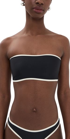 JADE Swim All Around Bandeau Bikini Top Black w/ Ivory S