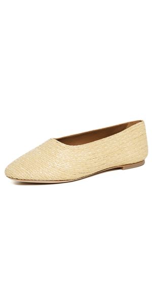 STAUD Alba Ballet Flats Natural Raffia 36