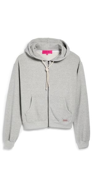 The Elder Statesman Daily Zip Unisex Hoodie Heather Grey XL