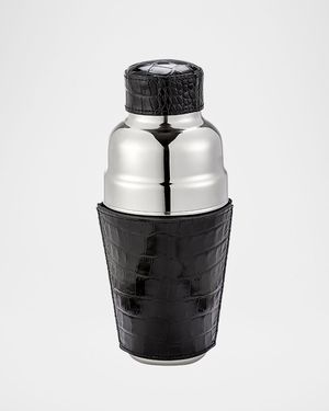 Croc-Embossed Leather & Stainless Steel Cocktail Shaker