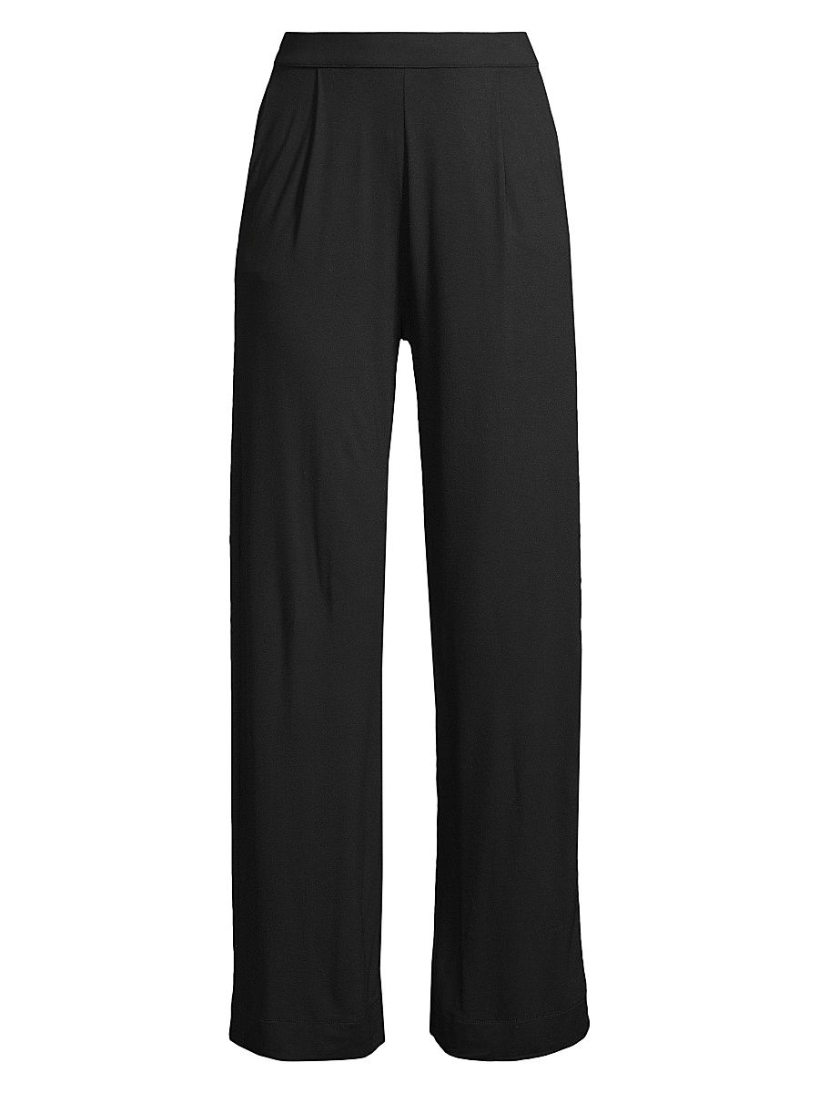 Majestic Filatures Women's Soft Touch Straight-Leg Pants - Noir - Size Large