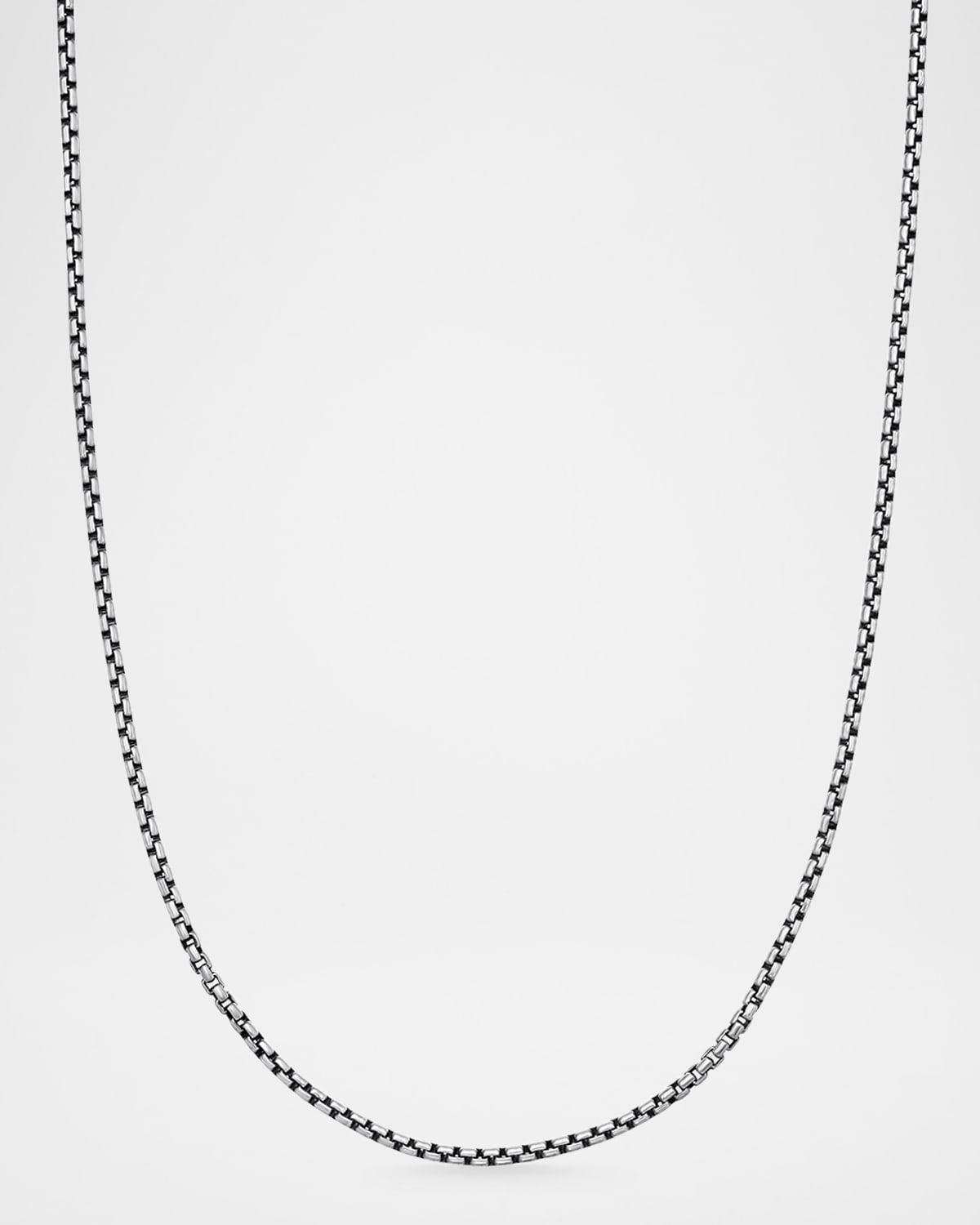 1.7mm Men & apos;s Box Chain Necklace in Silver
