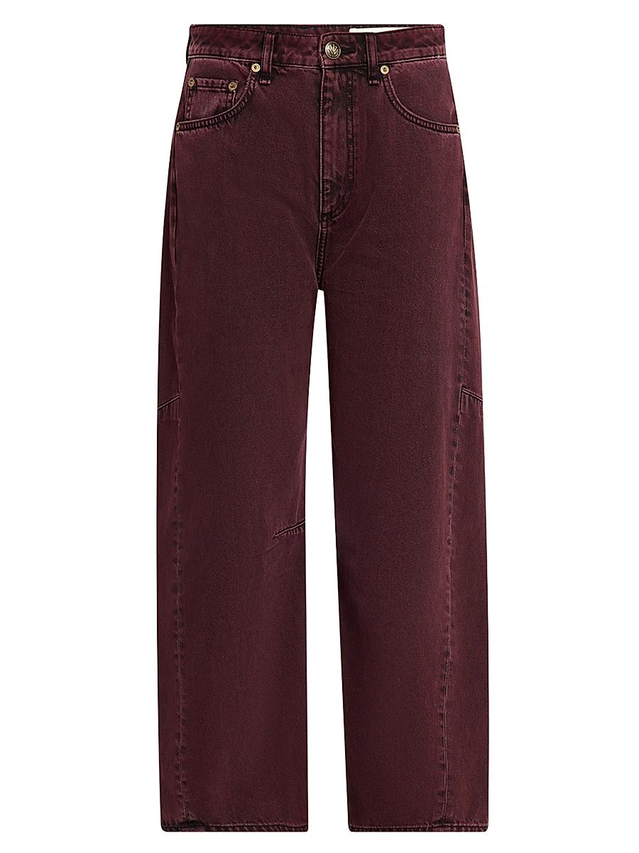 Women's Charlie High-Rise Barrel-Leg Jeans - Brown - Size 31