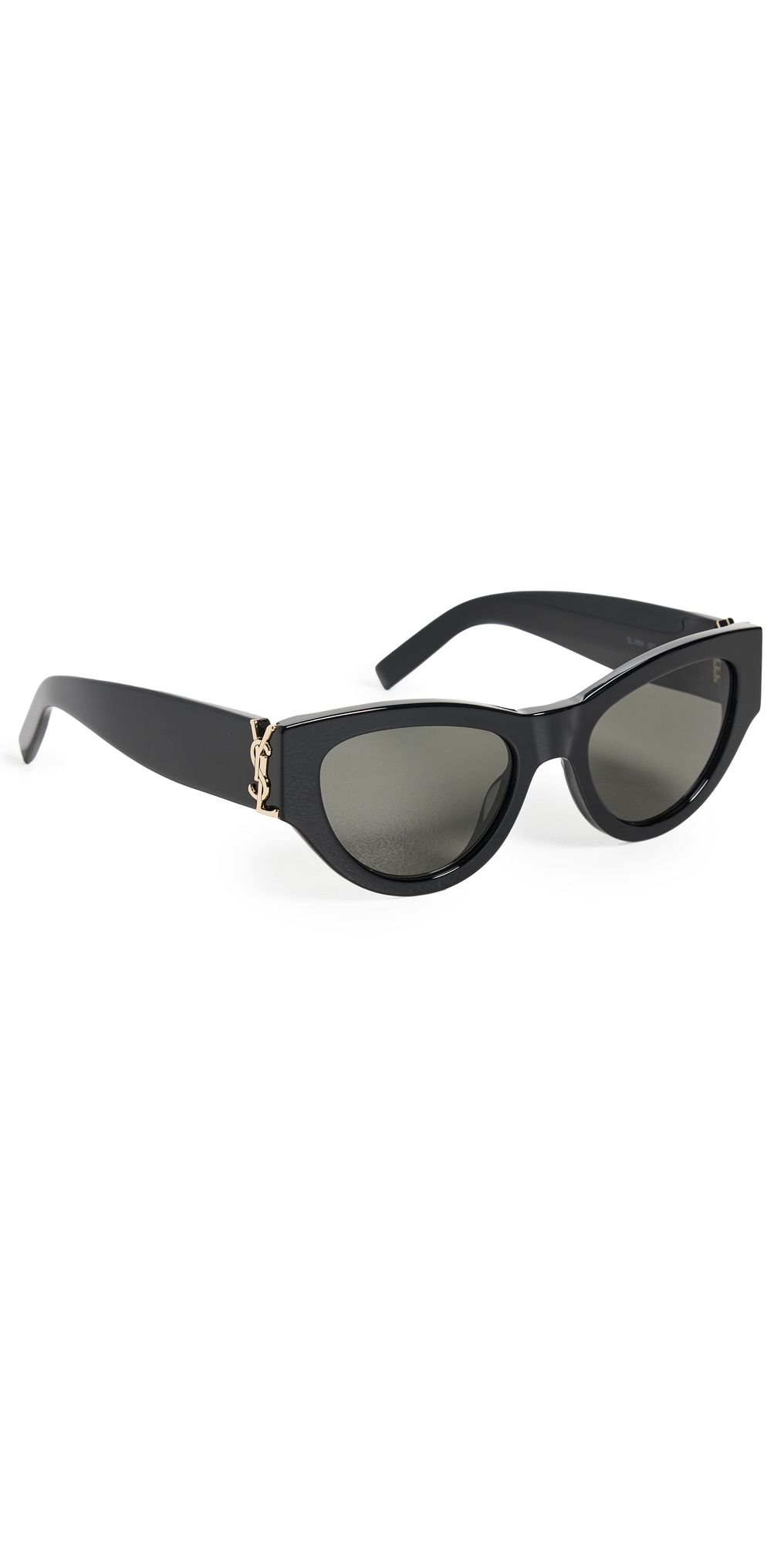 Saint Laurent Monogram Cat Eye Sunglasses Black/Black/Grey One Size