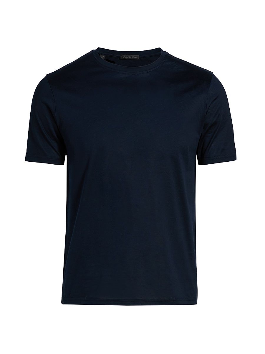 Men's COLLECTION Luxury Cotton T-Shirt - Blue - Size Large