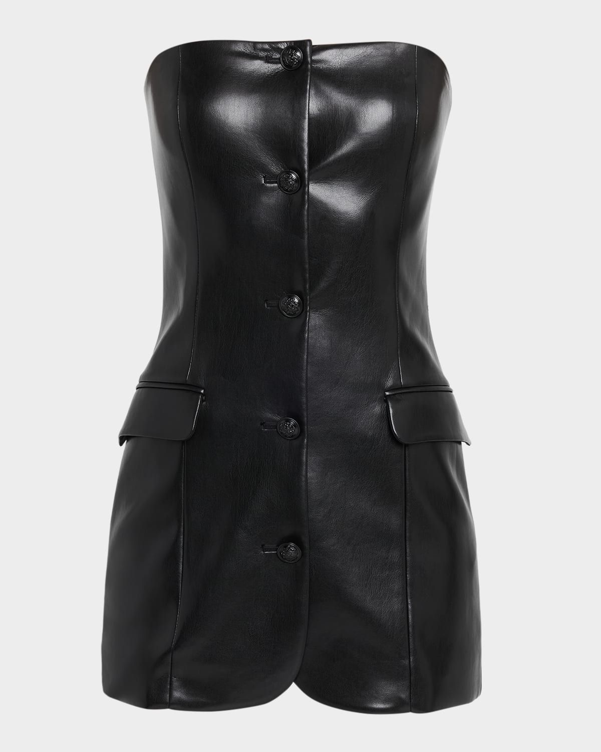 Madison Strapless Vegan Leather Mini Dress