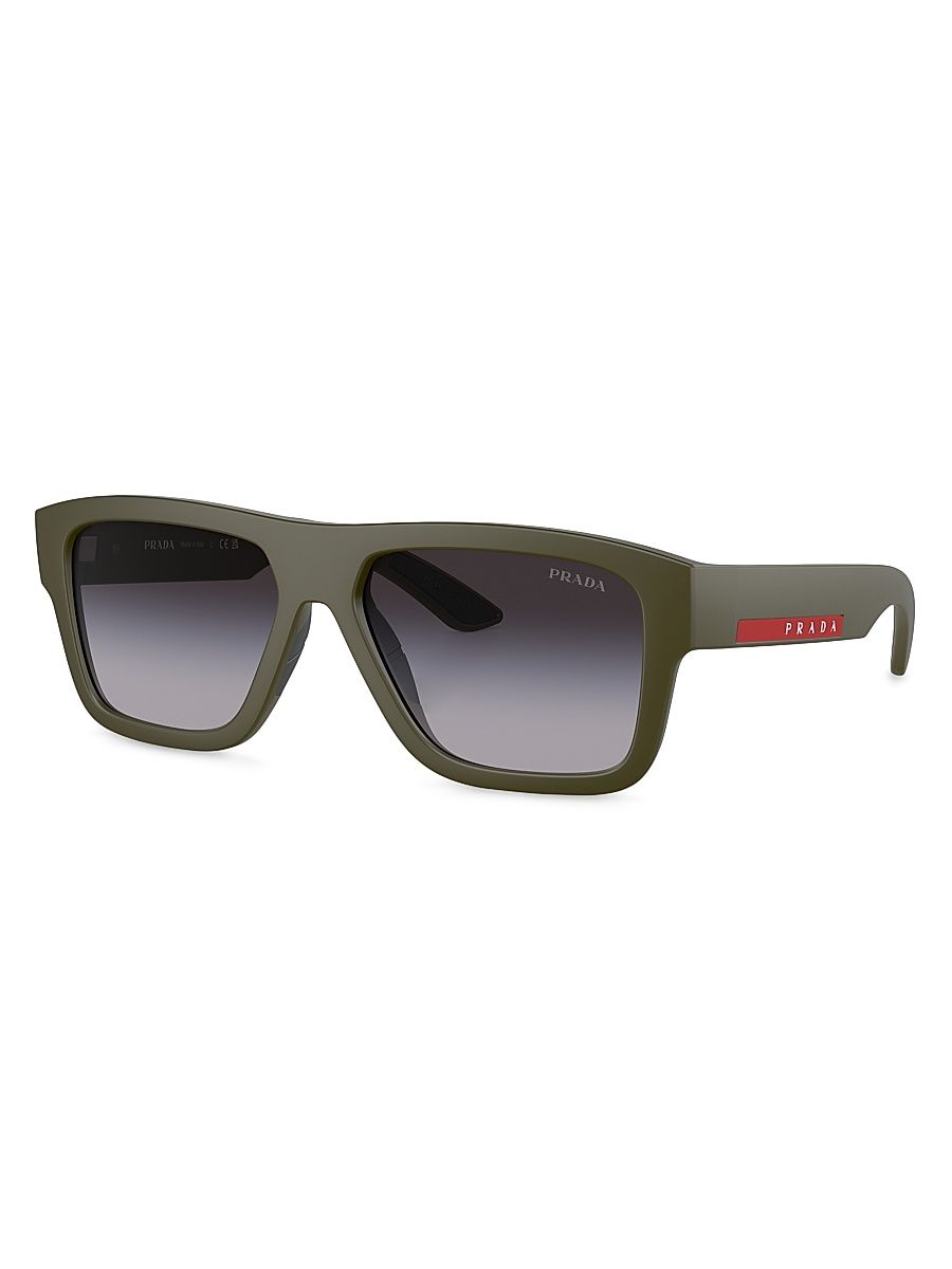 Men's PS 04ZS 56MM Square Sunglasses - Olive Green Grey Gradient