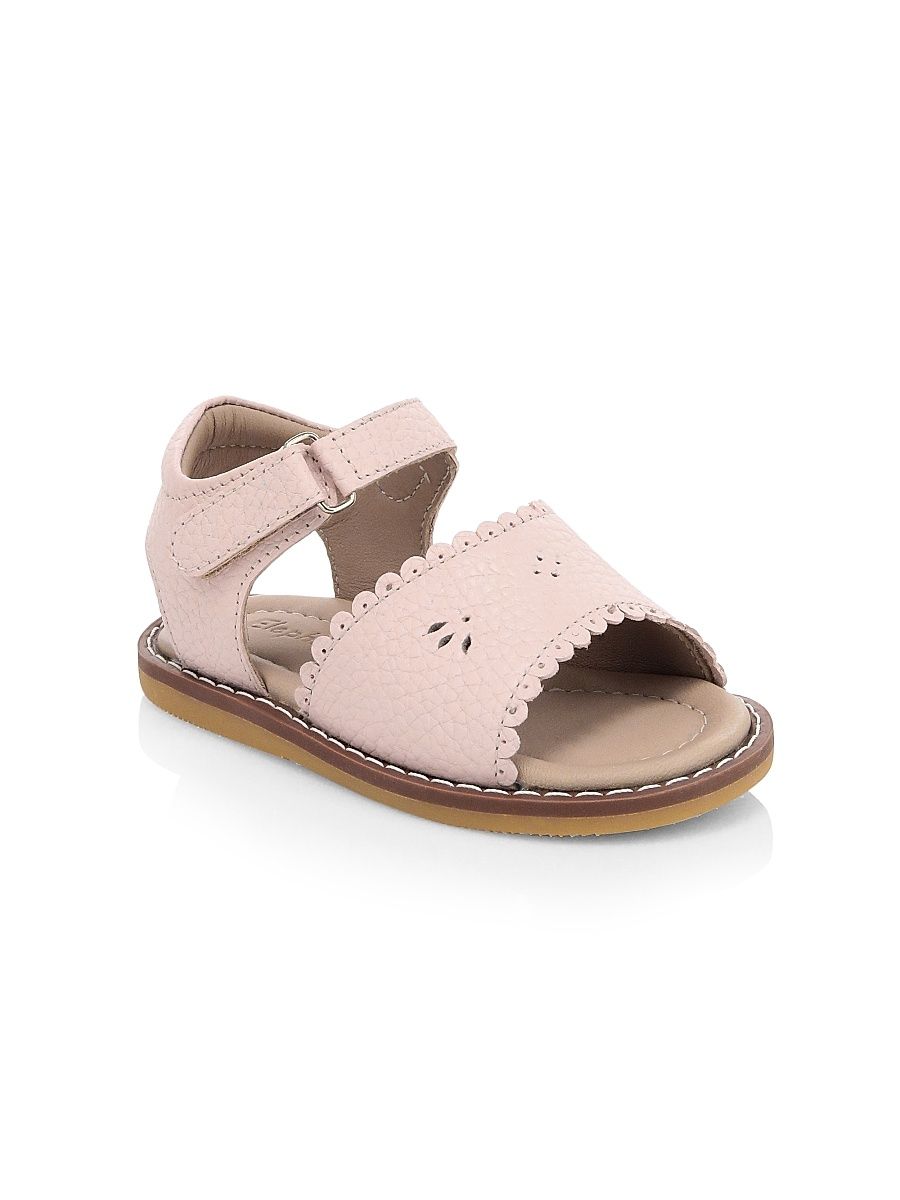 Elephantito Girl's Baby Girl's Scallop Leather Sandals - Pink - Size 10 (Toddler)