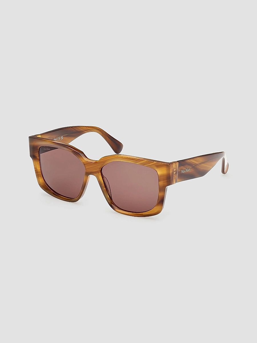 Max Mara Women's Glimpse-7 54MM Square Sunglasses - Shiny Striped Brown