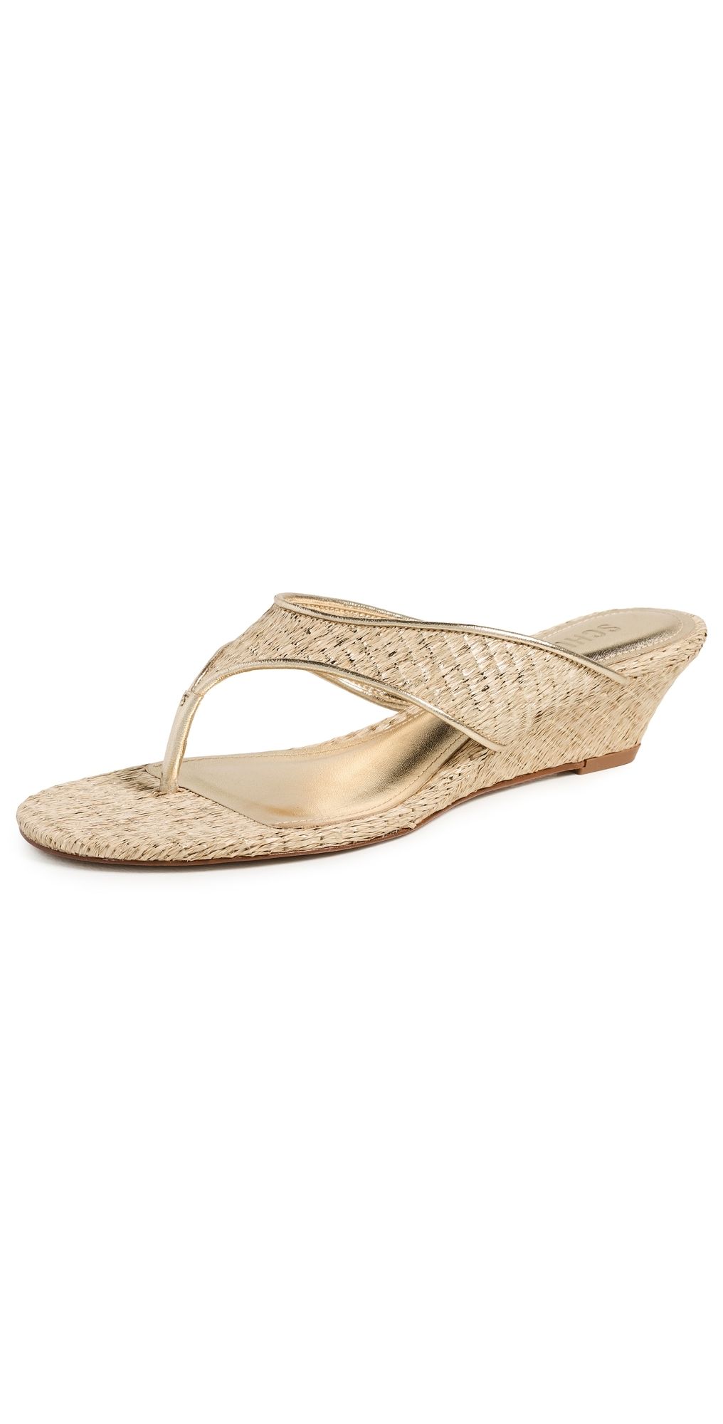 Schutz Maya Wedge Sandals Ouro Branco/Platina 7.5