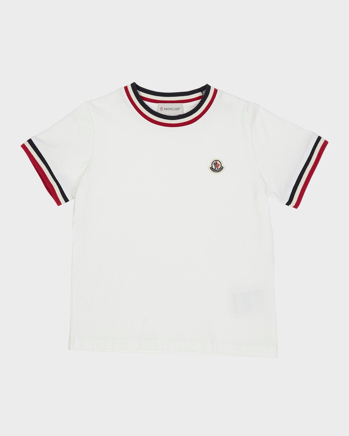 Boy & apos;s Logo Patch Striped Trim T-Shirt