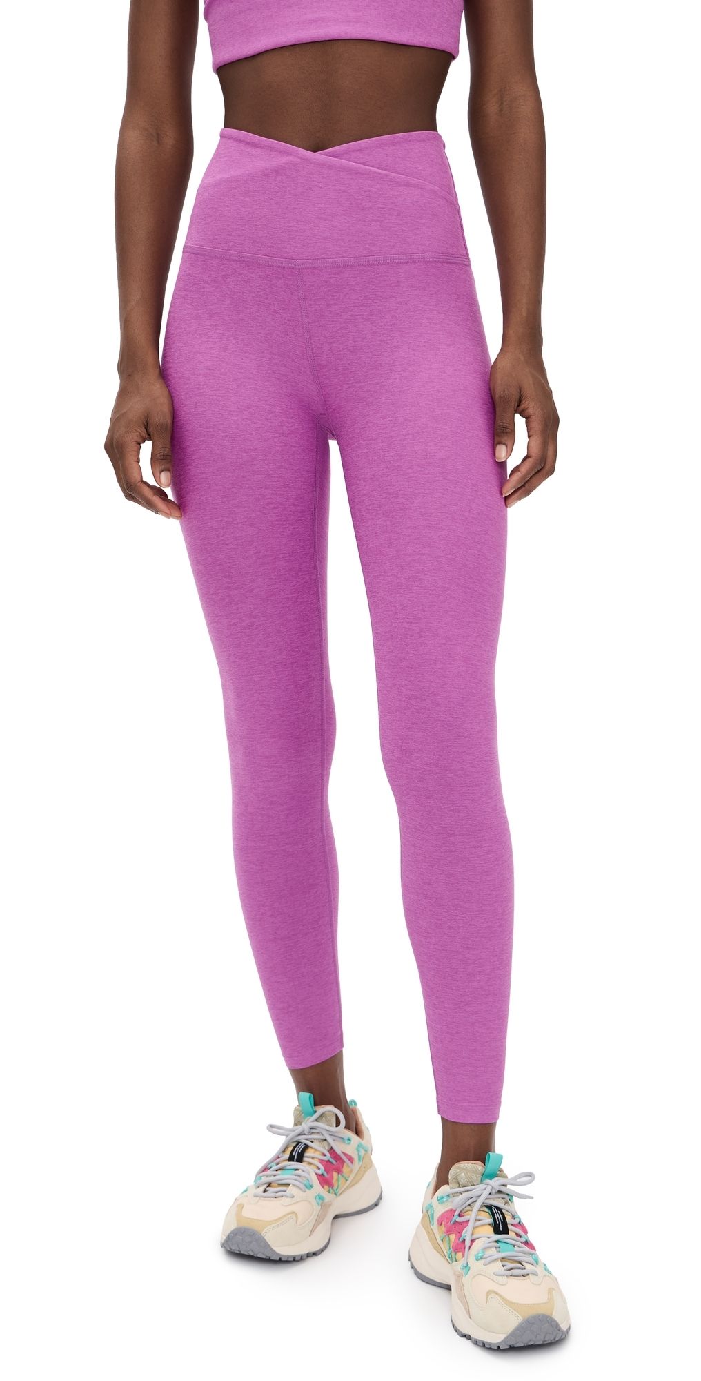 Beyond Yoga Spacedye At Your Leisure Midi Leggings Fun Fuchsia Heather S
