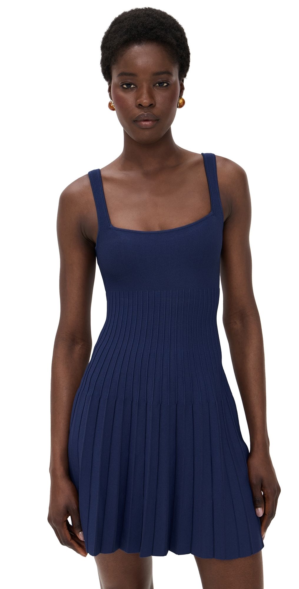 STAUD Ellison Mini Dress Navy S