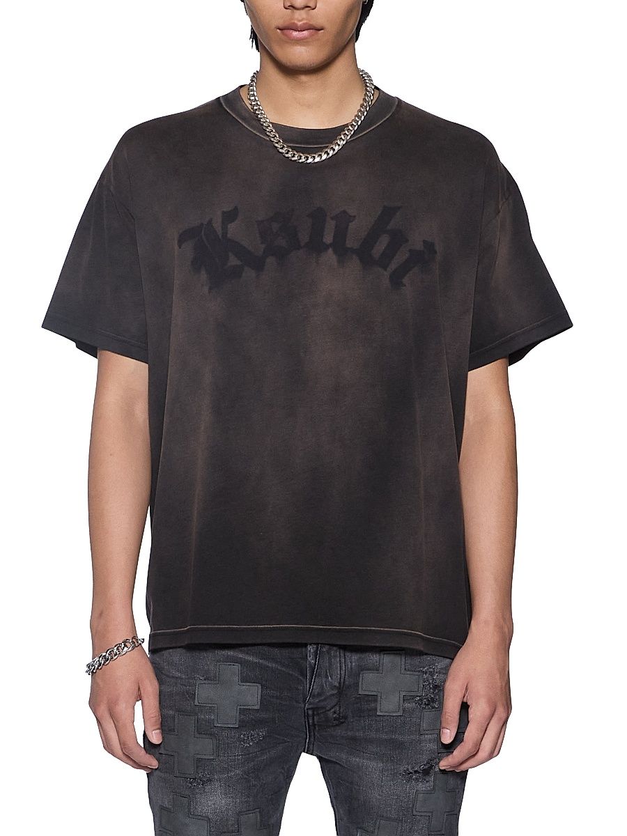 Men's Future Memory Slub Sid Sunfade T-Shirt - Charcoal - Size XXL