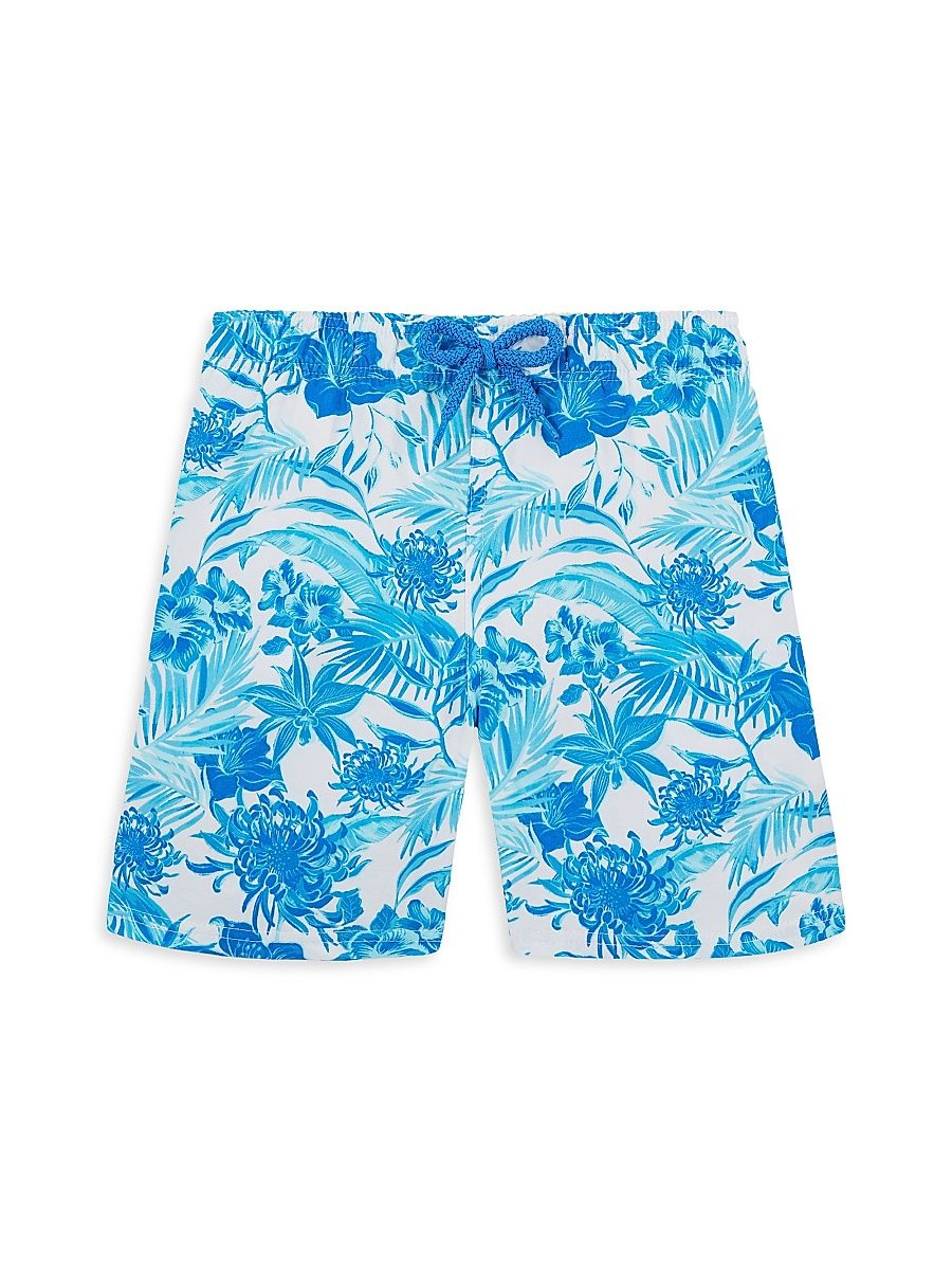 Little Boy's & Boy's Tahiti Flowers Stretch Swim Trunks - Size 12